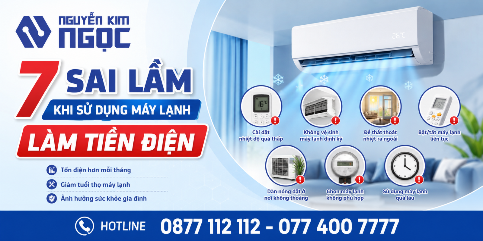7 Sai Lầm Khi Sử Dụng Máy Lạnh Làm Tiền Điện