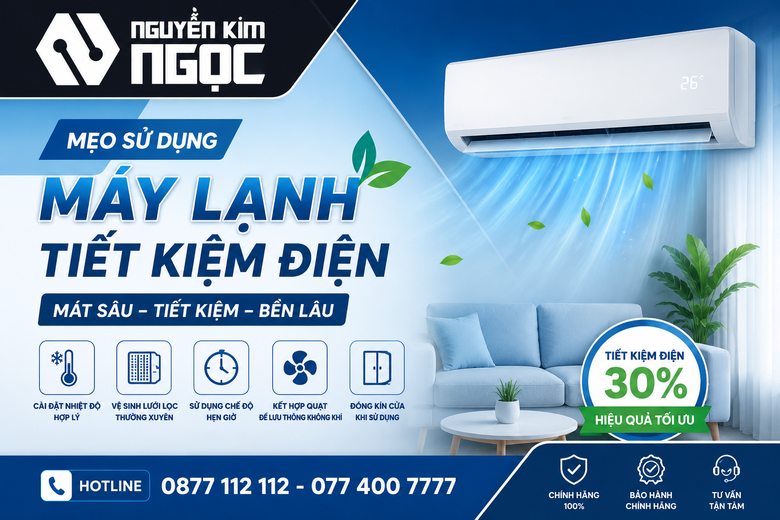 Mẹo Sử Dụng Máy Lạnh Tiết Kiệm Điện