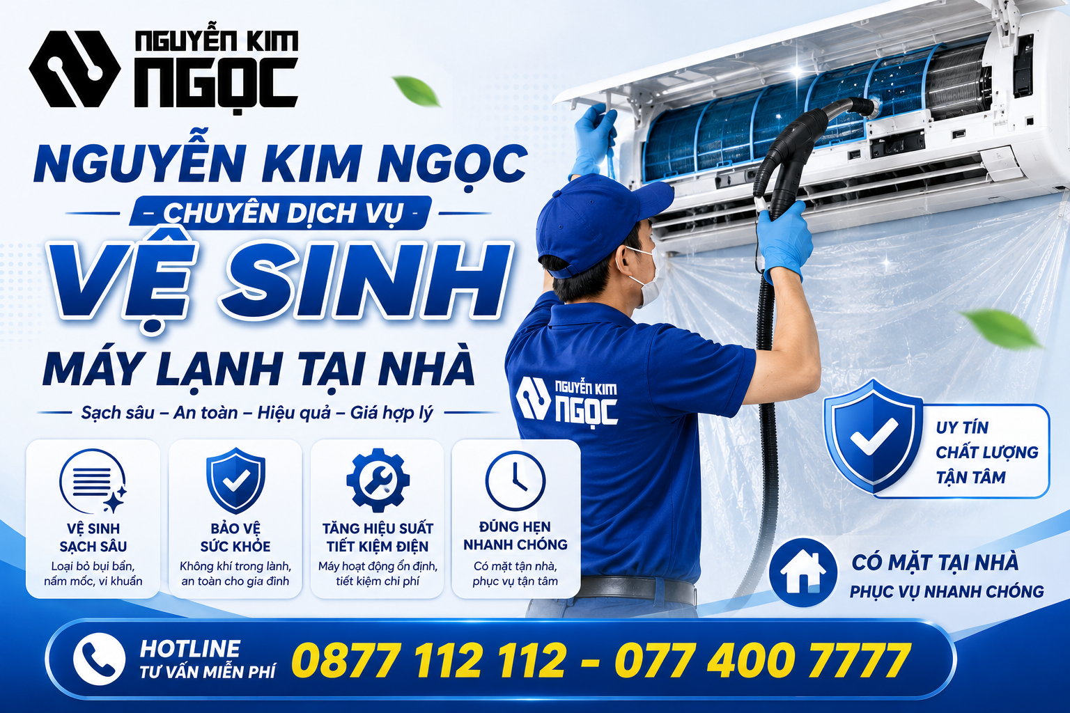 Nguyễn Kim Ngọc chuyên dịch vụ vệ sinh máy lạnh
