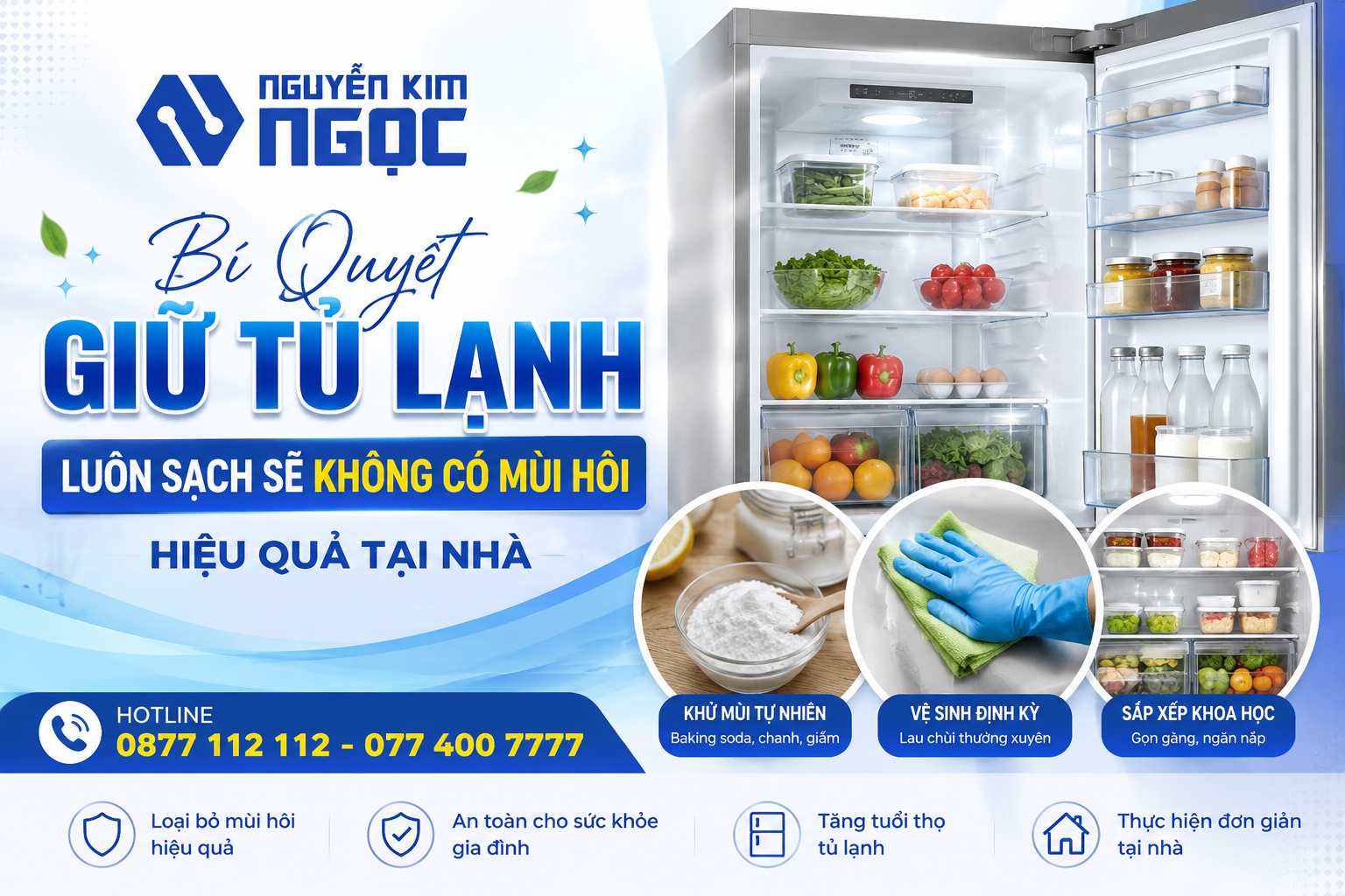 Bí Quyết Giữ Tủ Lạnh Luôn Sạch Sẽ Không Có Mùi Hôi Hiệu Quả Tại Nhà
