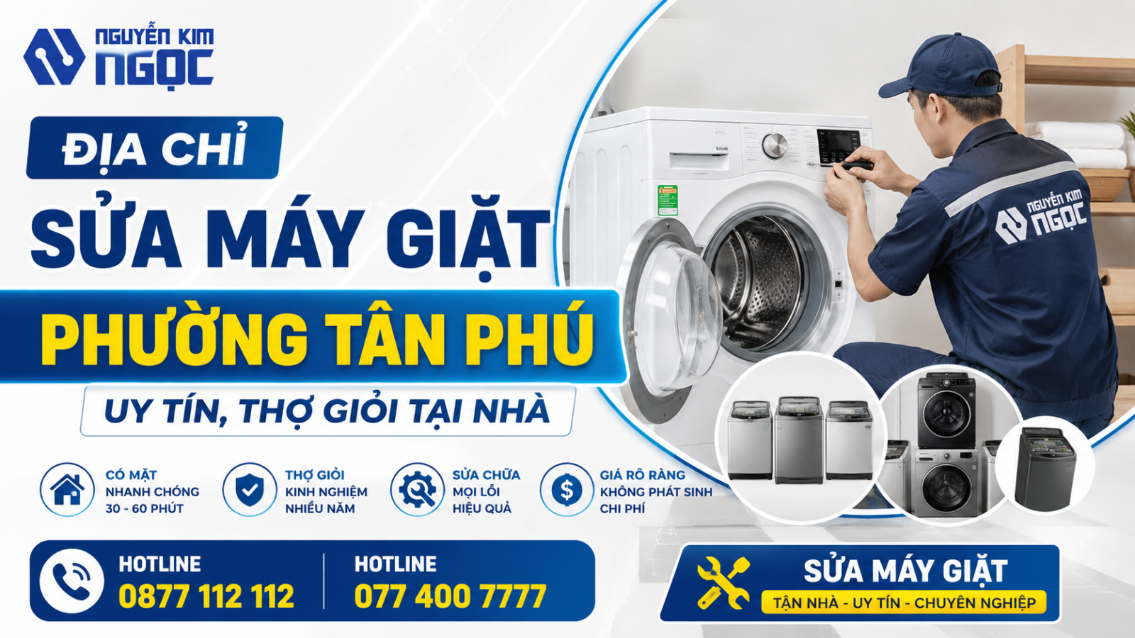 Địa Chỉ Sửa Máy Giặt Phường Tân Phú Uy Tín, Thợ Giỏi