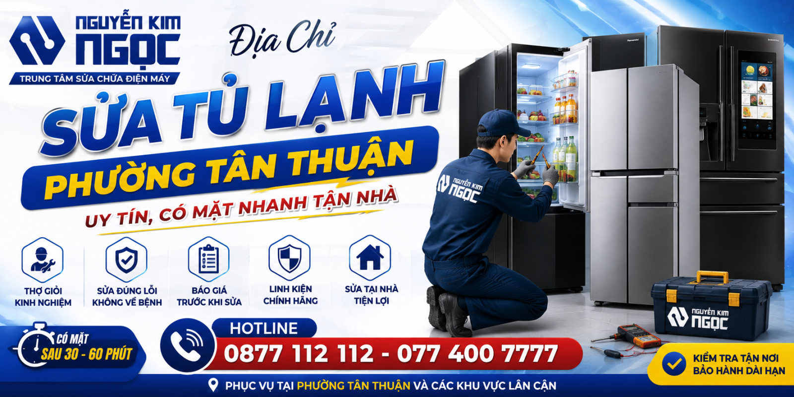 Cần sửa tủ lạnh tại nhà Phường Tân Thuận?