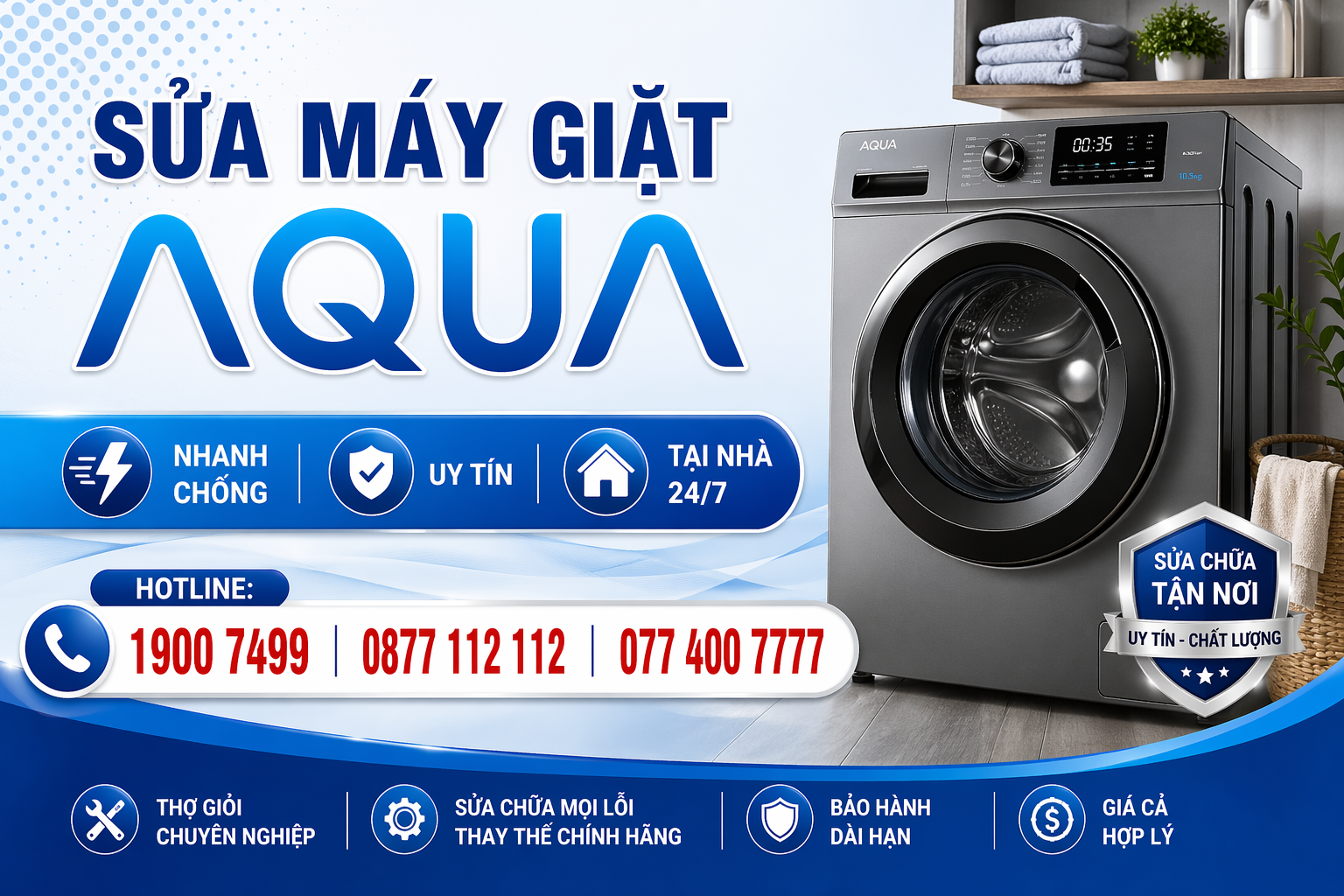 Sửa máy giặt Aqua tại nhà