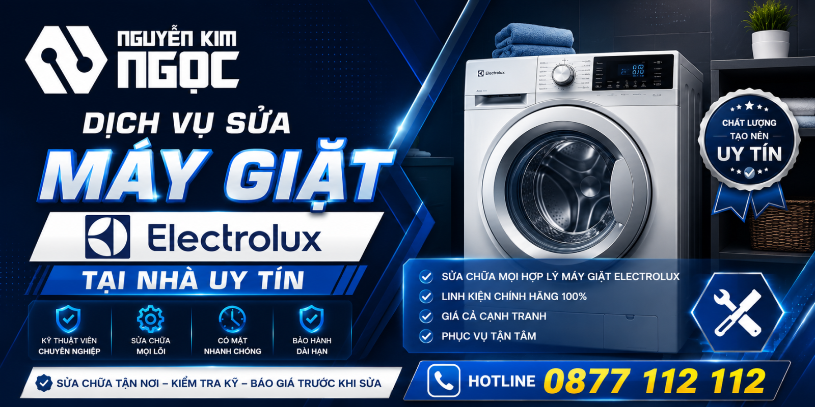 Dịch vụ sửa máy giặt Electrolux tại nhà uy tín