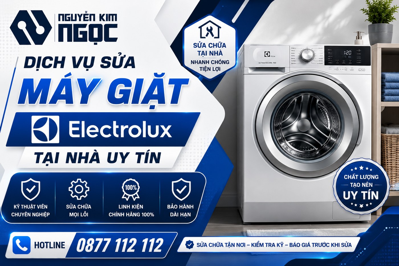 Sửa chữa máy giặt Electrolux tại nhà 24/7