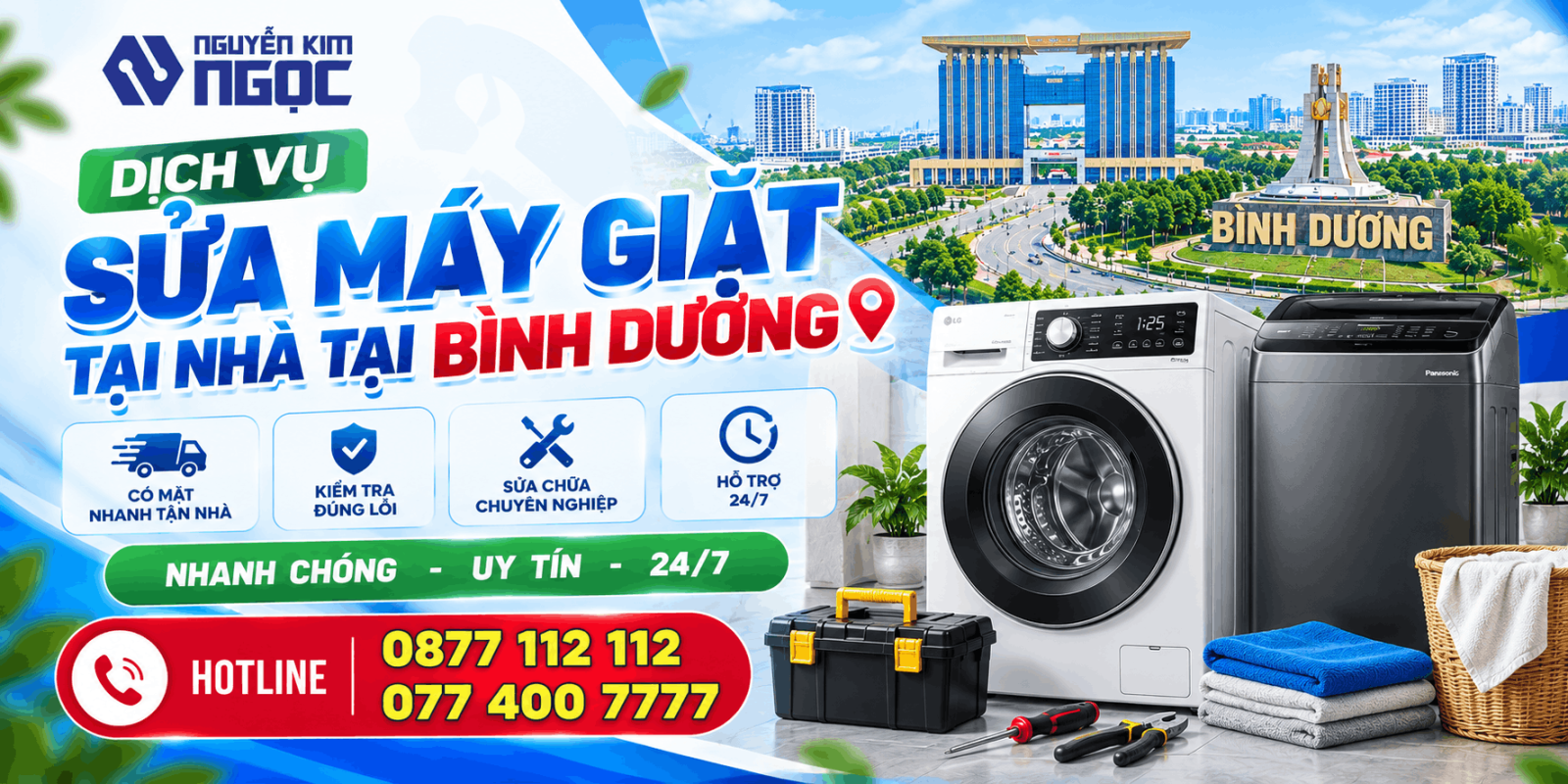 Dịch Vụ Sửa Máy Giặt Tại Nhà Tại Bình Dương