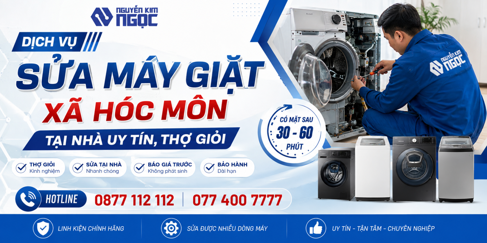 Dịch Vụ Sửa Máy Giặt Xã Hóc Môn Tại Nhà Uy Tín, Thợ Giỏi