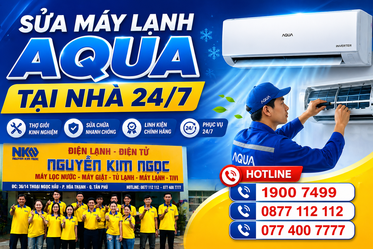 Dịch vụ sửa máy lạnh Aqua