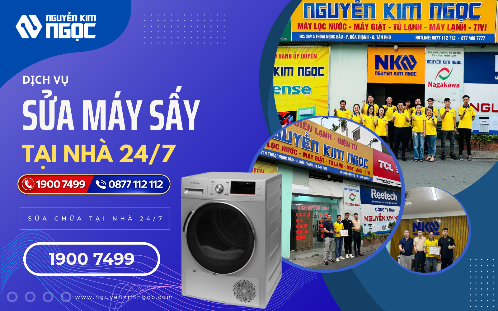 Dịch vụ sửa máy sấy quần áo tại nhà