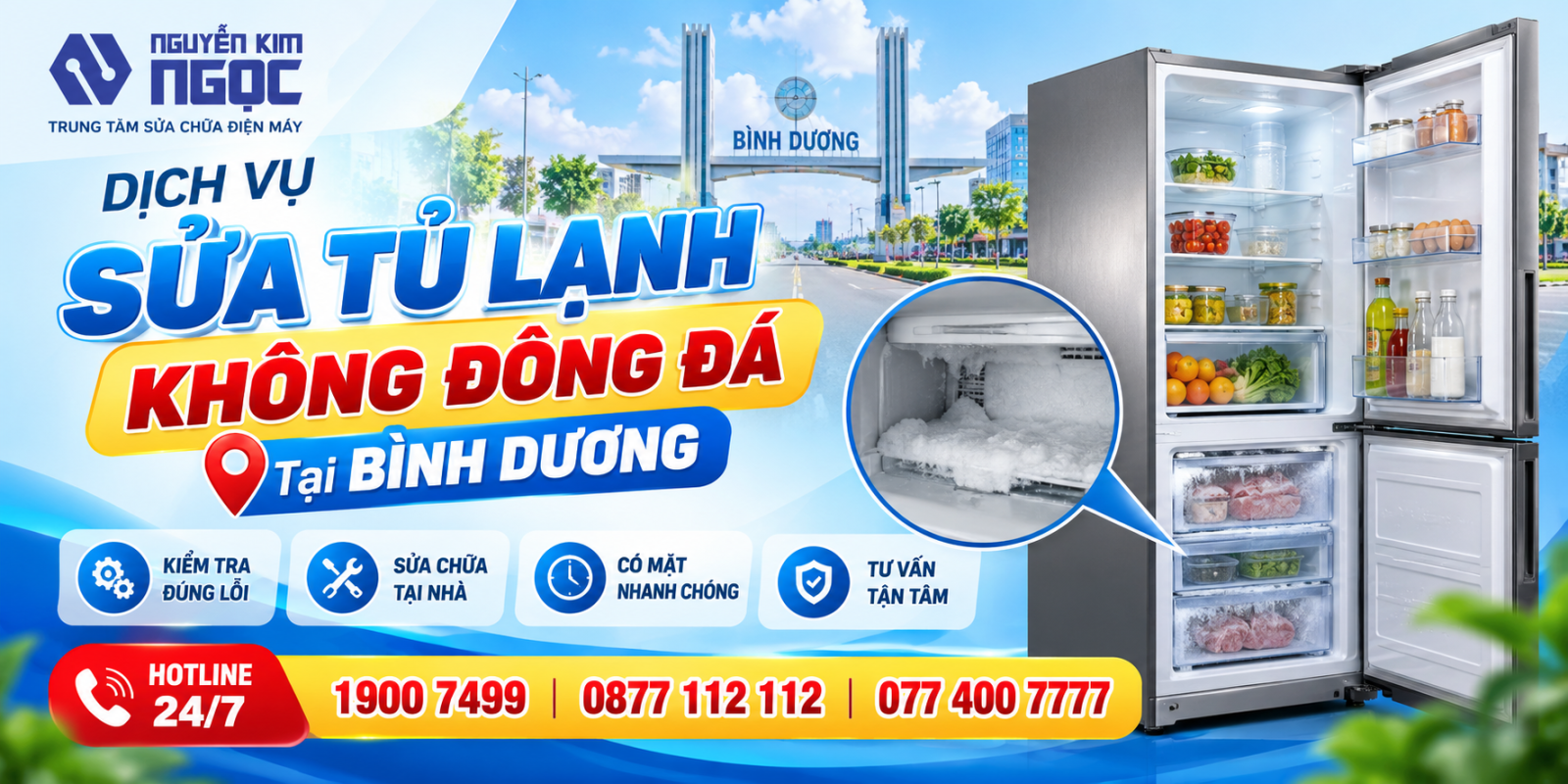 Dịch vụ sửa tủ lạnh không đông đá tại Bình Dương