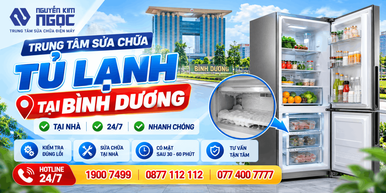 Dịch vụ sửa tủ lạnh không đông đá tại Bình Dương