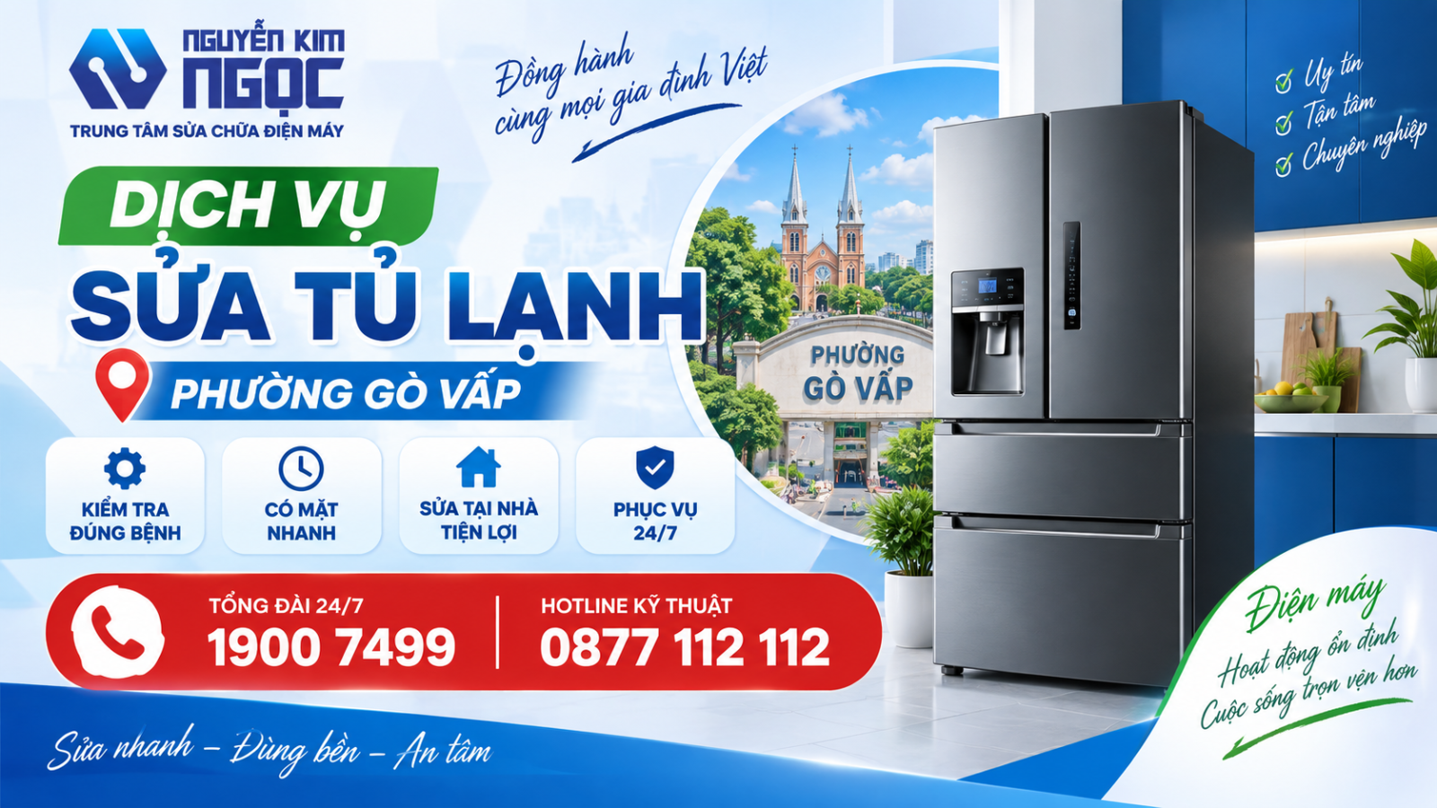 Dịch vụ sửa tủ lạnh Phường Gò Vấp tại nhà 24/7 – Trung Tâm Sửa Chữa Điện Máy Nguyễn Kim Ngọc.