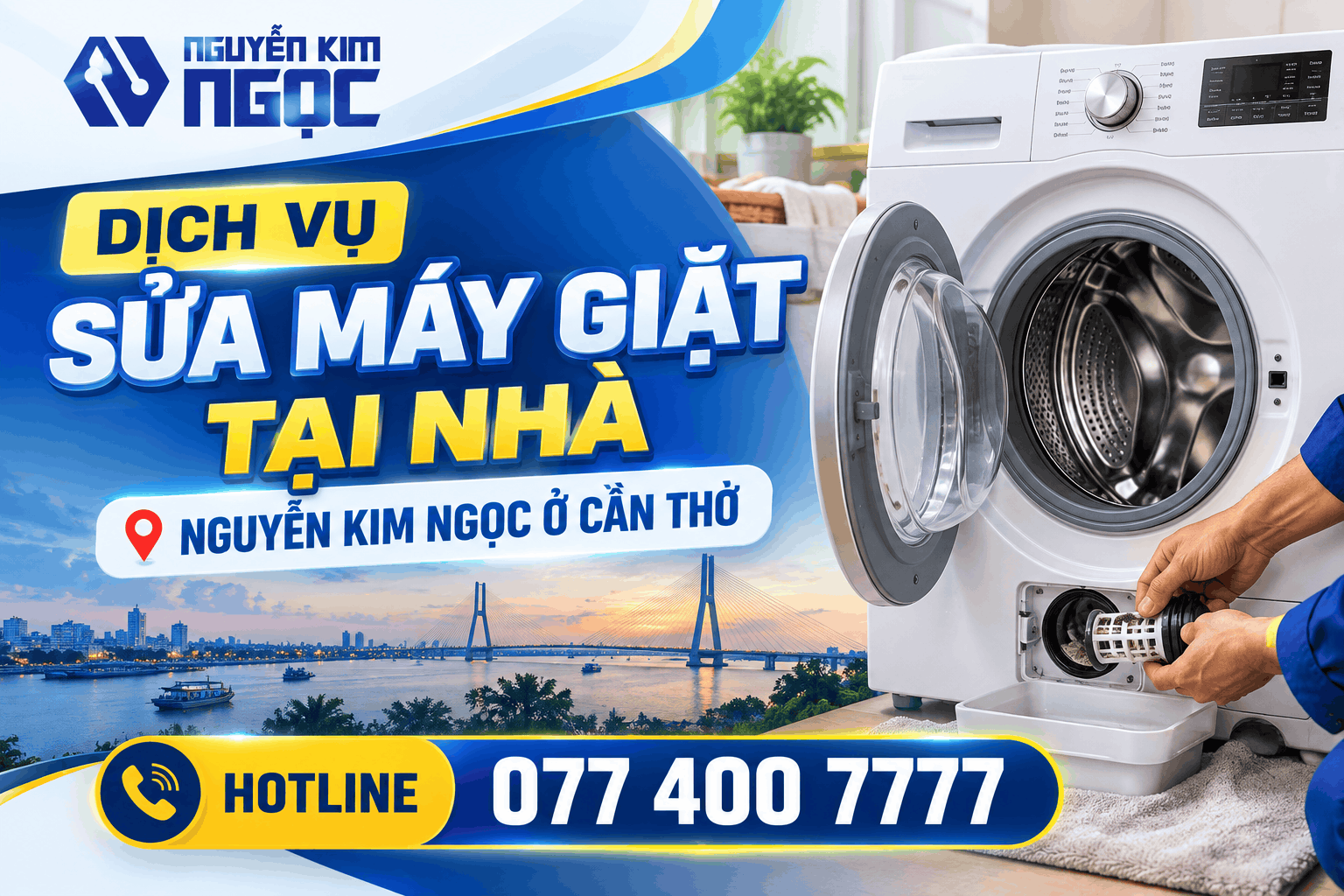 Dịch vụ sửa máy giặt tại nhà Nguyễn Kim Ngọc ở Cần Thơ