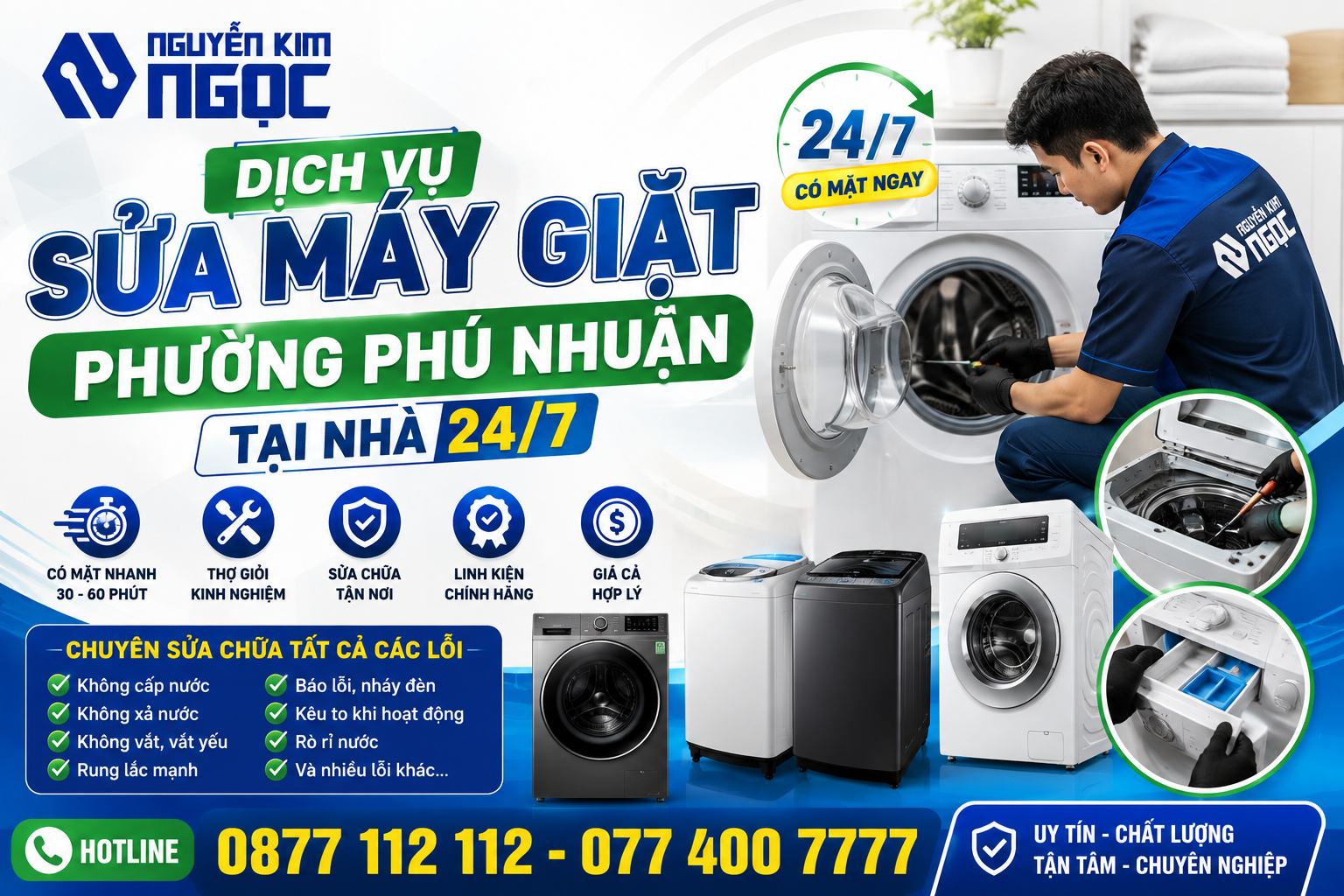 Sửa Máy Giặt Phường Phú Nhuận Tại Nhà, Có Mặt Nhanh