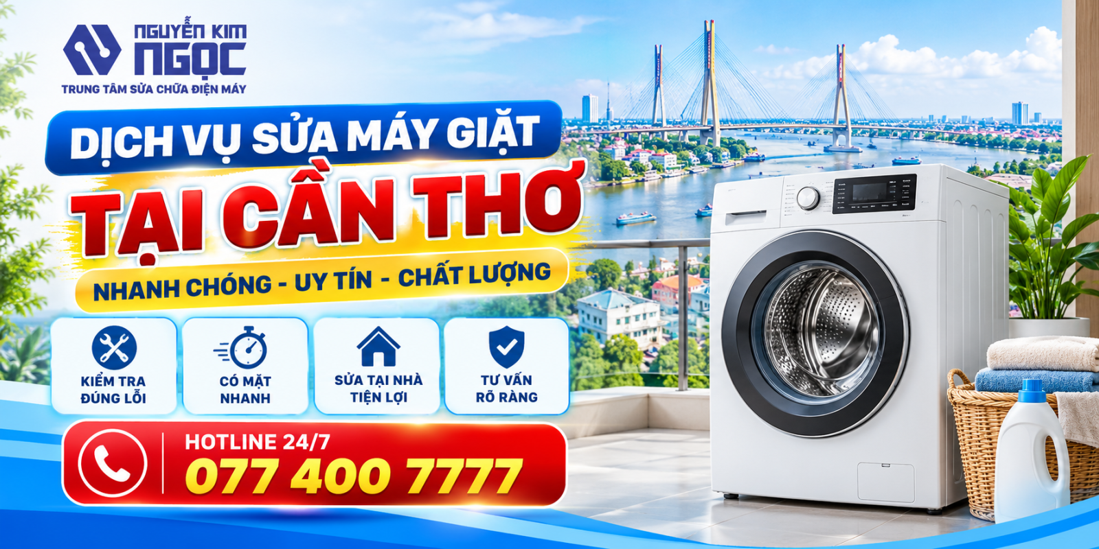 Sửa máy giặt tại nhà tại Cần Thơ – Nguyễn Kim Ngọc