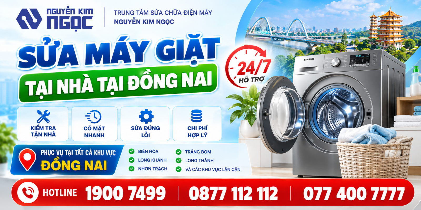 Sửa máy giặt tại nhà tại Đồng Nai Tại Nhà 24/7