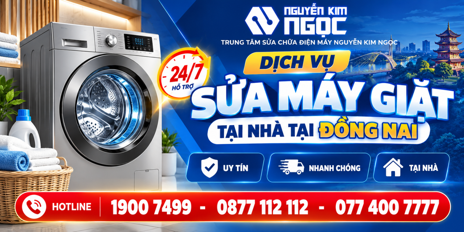 Sửa máy giặt tại nhà tại Đồng Nai Tại Nhà 24/7