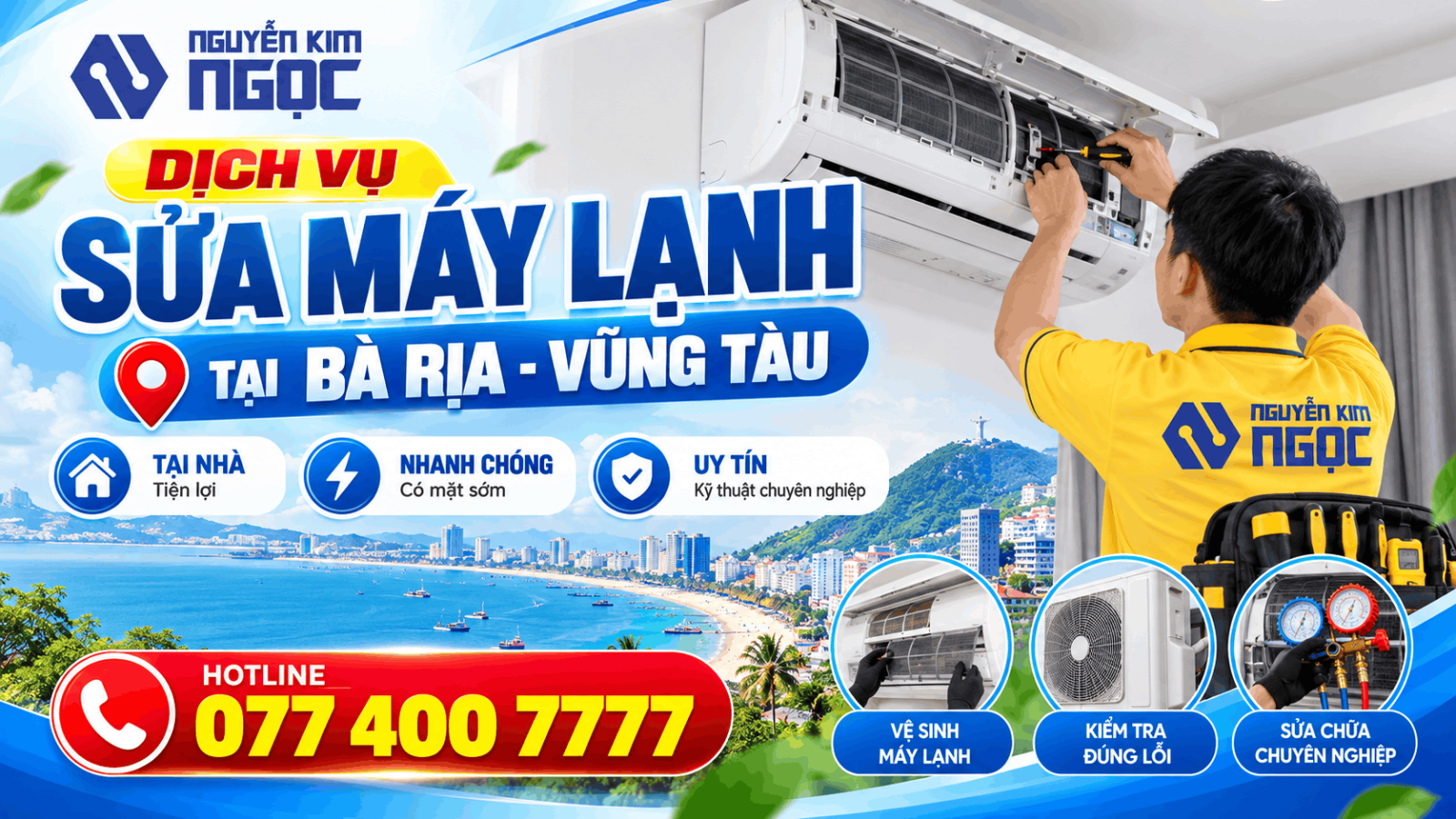Dịch vụ sửa máy lạnh không lạnh tại Bà Rịa - Vũng Tàu của Nguyễn Kim Ngọc