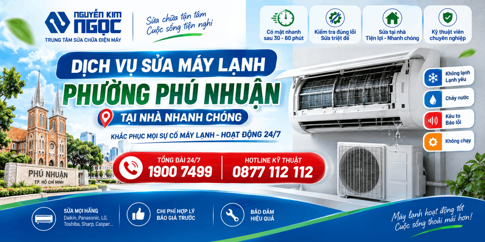 Dịch vụ sửa máy lạnh Phường Phú Nhuận tại nhà