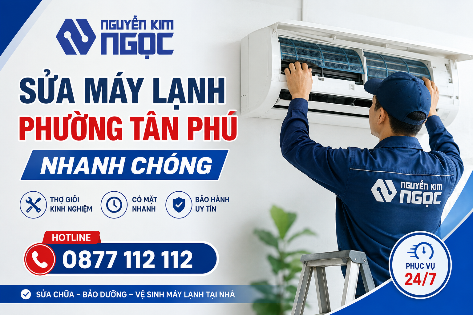 Sửa máy lạnh Phường Tân Phú nhanh chóng