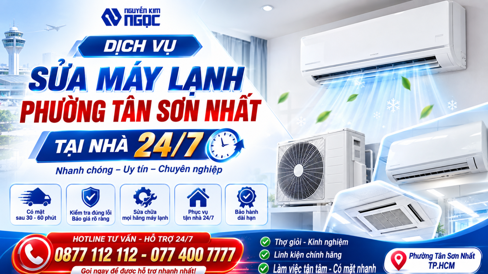 Dịch vụ sửa máy lạnh Phường Tân Sơn Nhất