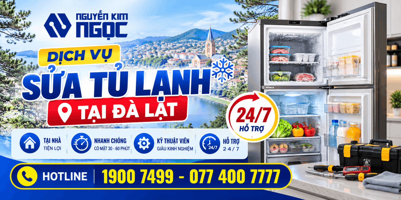 Dịch vụ sửa tủ lạnh tại nhà Nguyễn Kim Ngọc ở Đà Lạt