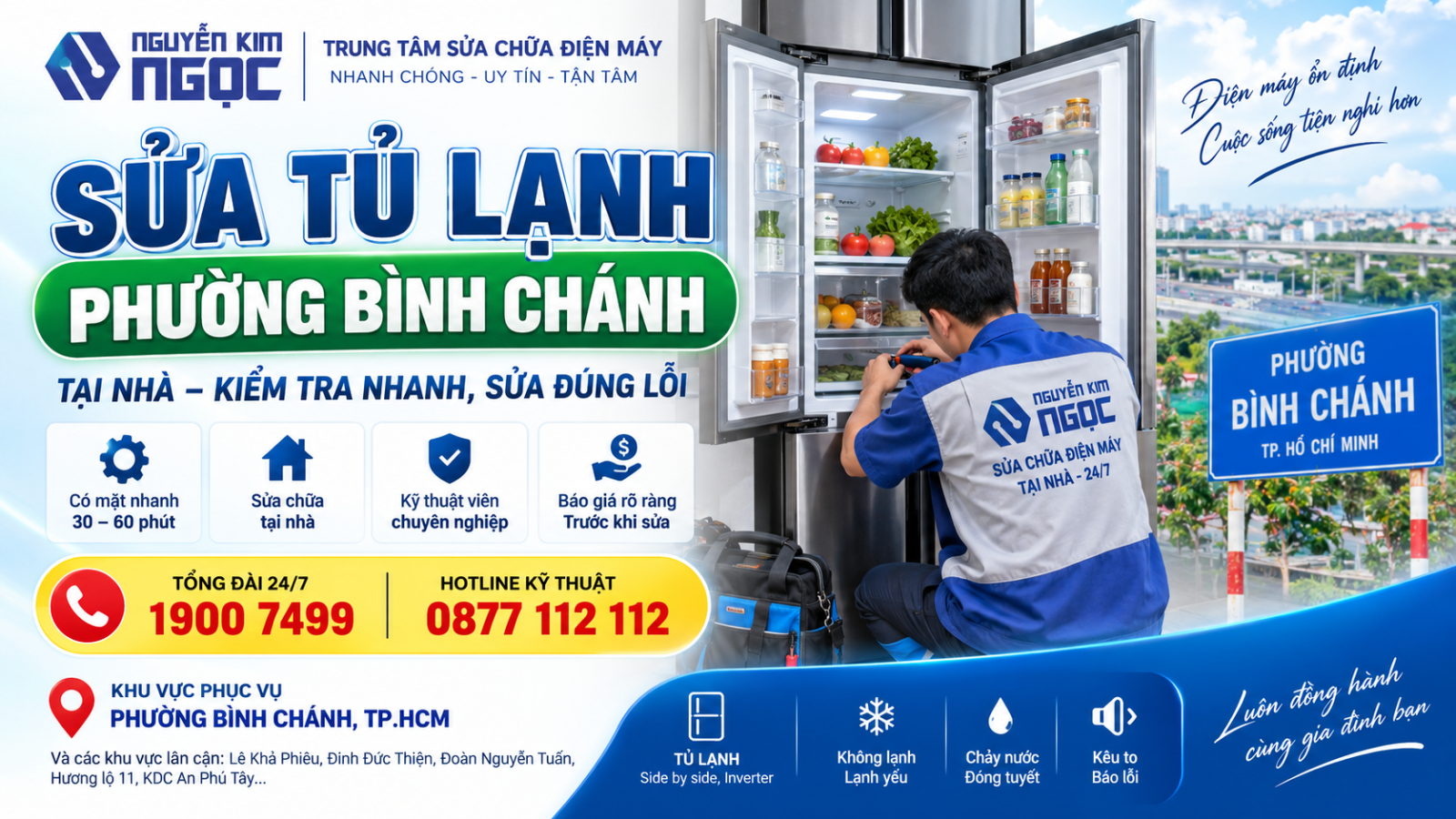 Sửa tủ lạnh Phường Bình Chánh tại nhà, nhanh chóng