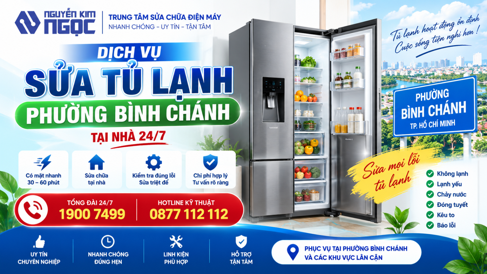 Sửa tủ lạnh Phường Bình Chánh tại nhà, nhanh chóng