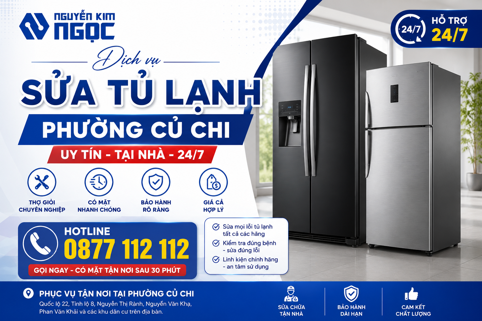 Sửa Tủ Lạnh Phường Củ Chi