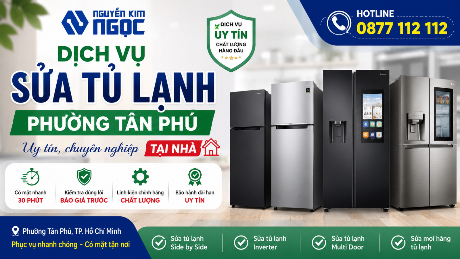 Sửa Tủ Lạnh Phường Tân Phú Uy Tín, Chuyên Nghiệp Tại Nhà