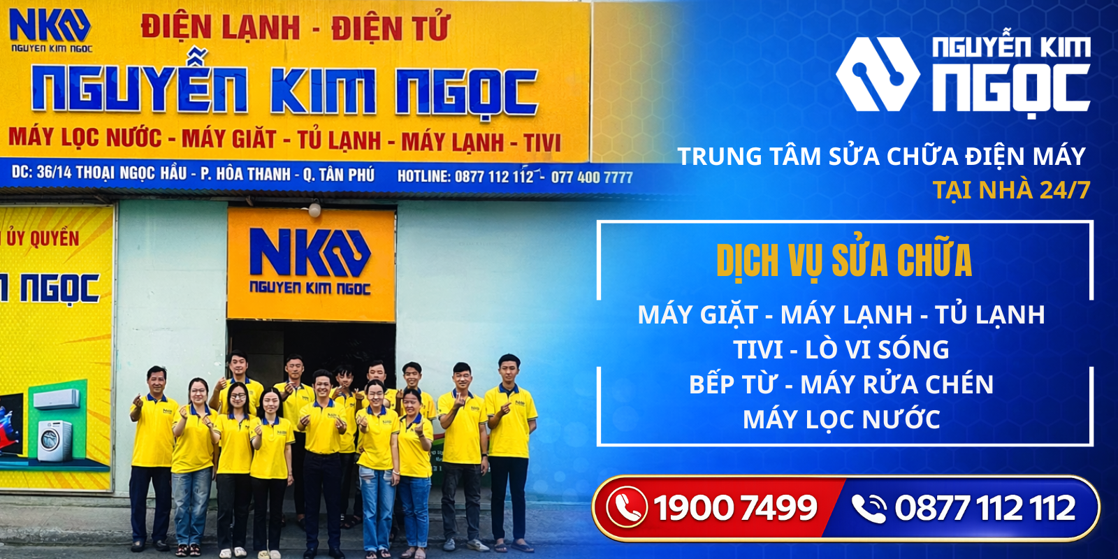 Nguyễn Kim Ngọc chuyên dịch vụ sửa chữa điện máy tại nhà