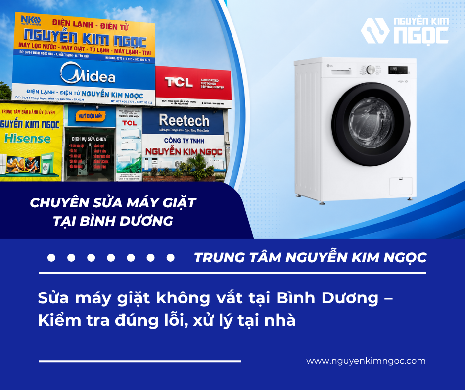 Sửa máy giặt không vắt tại Bình Dương - Xử lý tại nhà